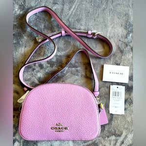 COACH Leather Mini Cross body camera bag/ lavender